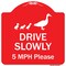 Signmission Drive Slowly 5 Mph Please W/ Duck & Ducklings Walking Graphic Alum Sign, 18" x 18", RW-1818-9979 A-DES-RW-1818-9979 - alternate 1